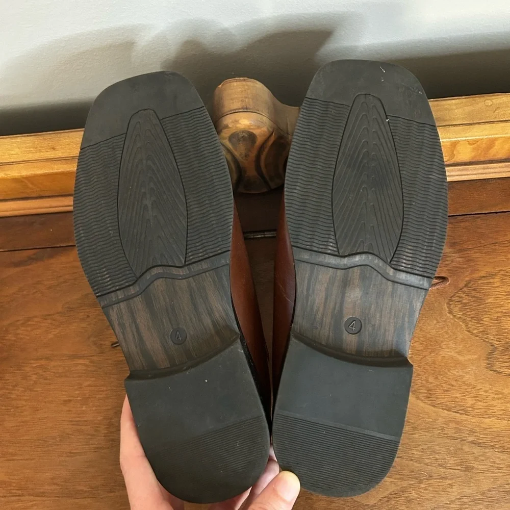 Robert David Brown Leather Boys Shoes, Size 4